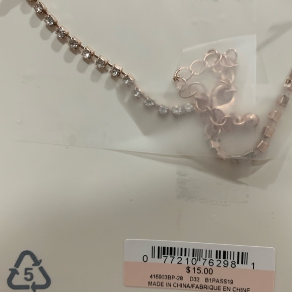 Rose Gold Diamond Necklace & Earrings Set $10 (NWT) ‼️CLOSET CLEAR OUT‼️ - Picture 6 of 7